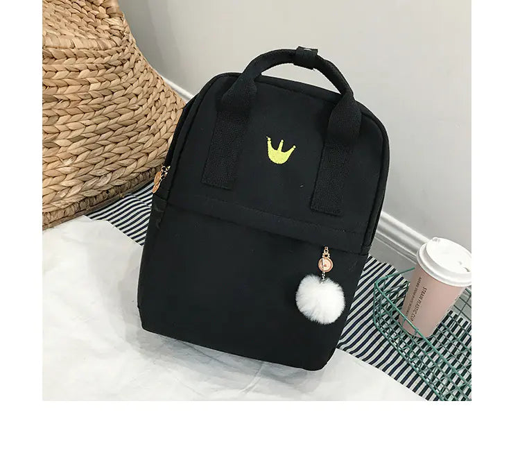 Canvas Embroidered Backpack