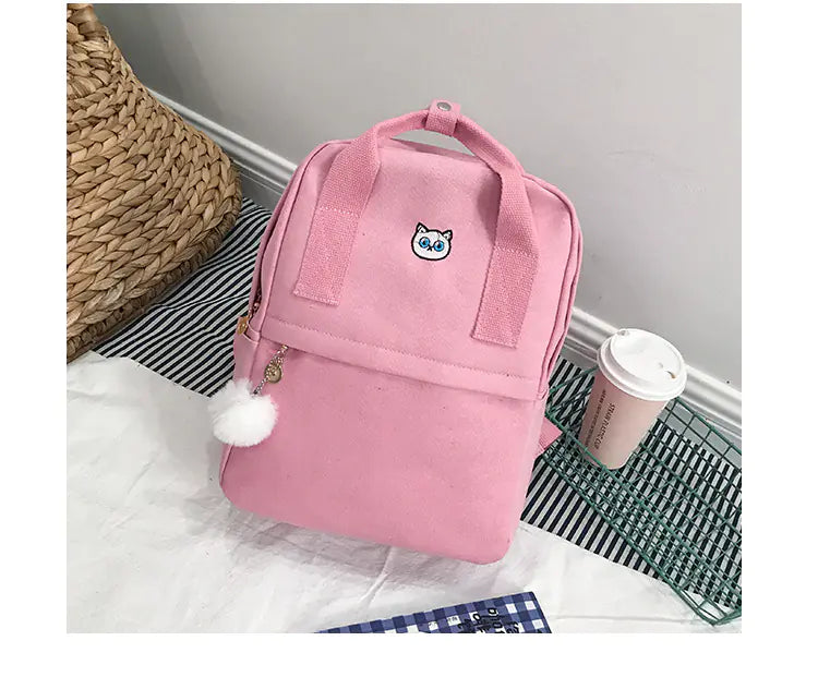 Canvas Embroidered Backpack